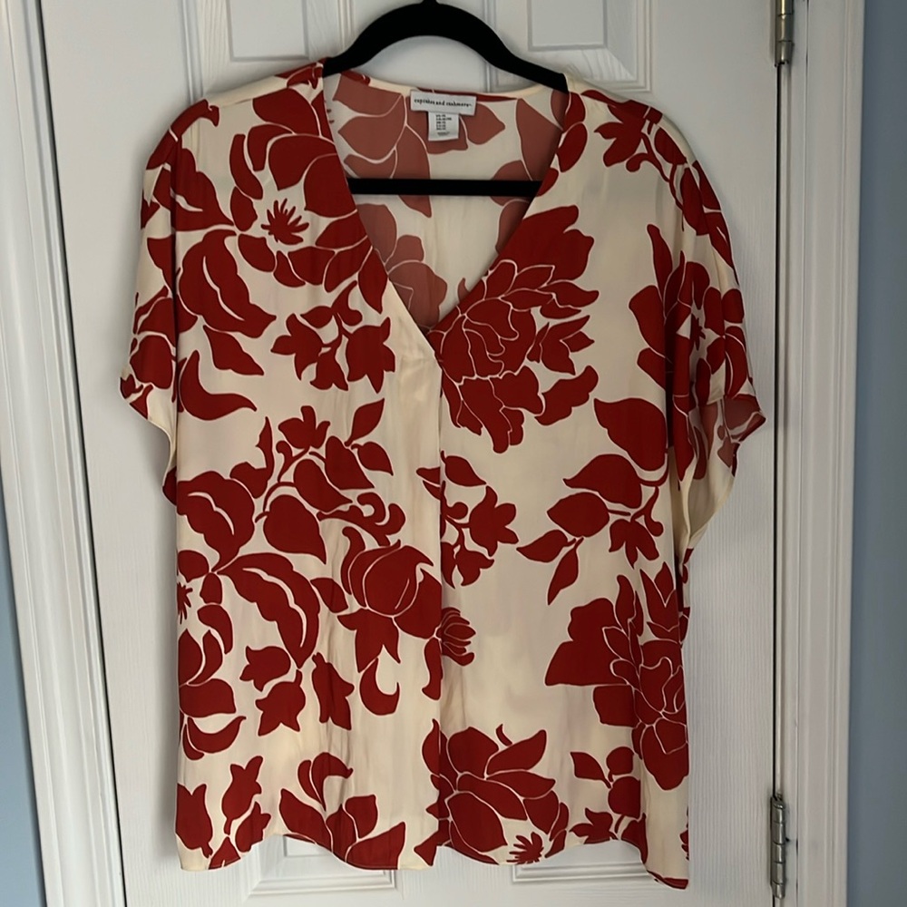 Floral “silk” blouse